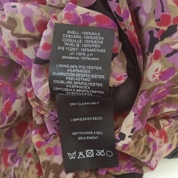 Y2K Bebe Womens Romper Jumper Sz XXS Pink Multi 100% Silk Watercolor One Piece - Picture 8 of 9